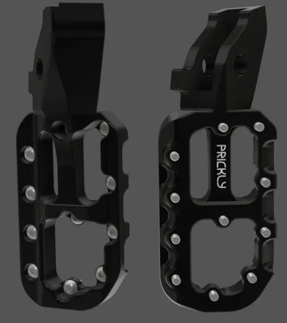 Prickly Motorsports Foot Pegs Black/Silver Pins Prickly Motorsports