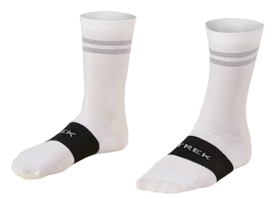 Trek Race Reflective Crew Cycling Sock - White (S)