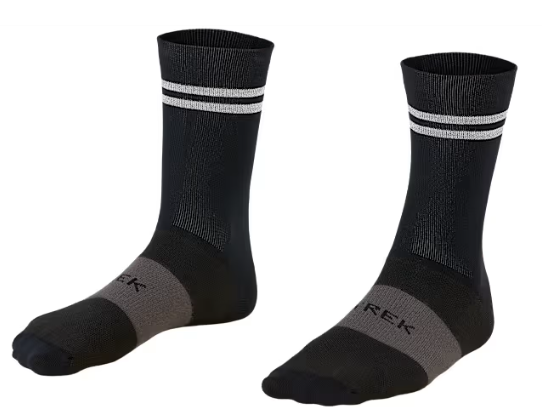 Trek Race Reflective Crew Cycling Sock - Black (L)