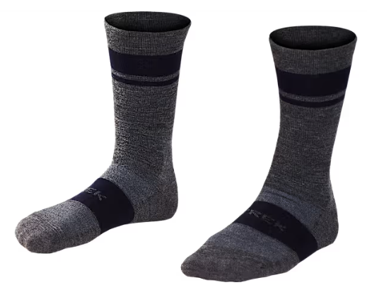 Trek Race Crew Cushioned Merino Wool Cycling Sock - Grey (L)
