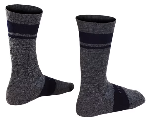 Trek Race Crew Cushioned Merino Wool Cycling Sock - Grey (L)