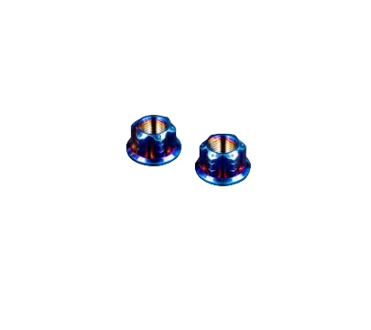Flow Carbon Front Titanium Axle Nuts Burnt Blue S1,S2,Z1,ZX