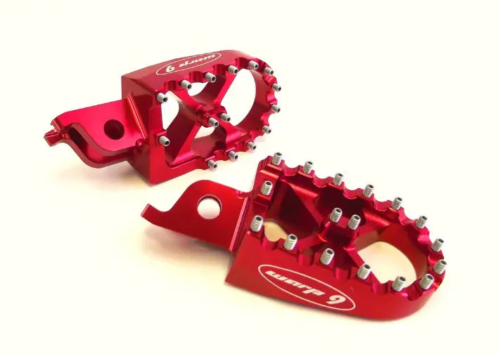 Warp 9 Surron 7075 Aluminum Foot Pegs Red Warp 9 Racing