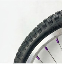 Warp 9 E Ride Pro Front & Rear 21" / 18" Wheel Set Silver Rim & Spokes, Purple Hub & Nipples W/ Titanium and Tire Complete Warp 9 Racing