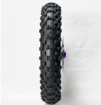 Warp 9 E Ride Pro Front 19 x 1.60 White Rim & Spokes, Purple Hub & Nipples W/ Titanium and Tire Complete Warp 9 Racing