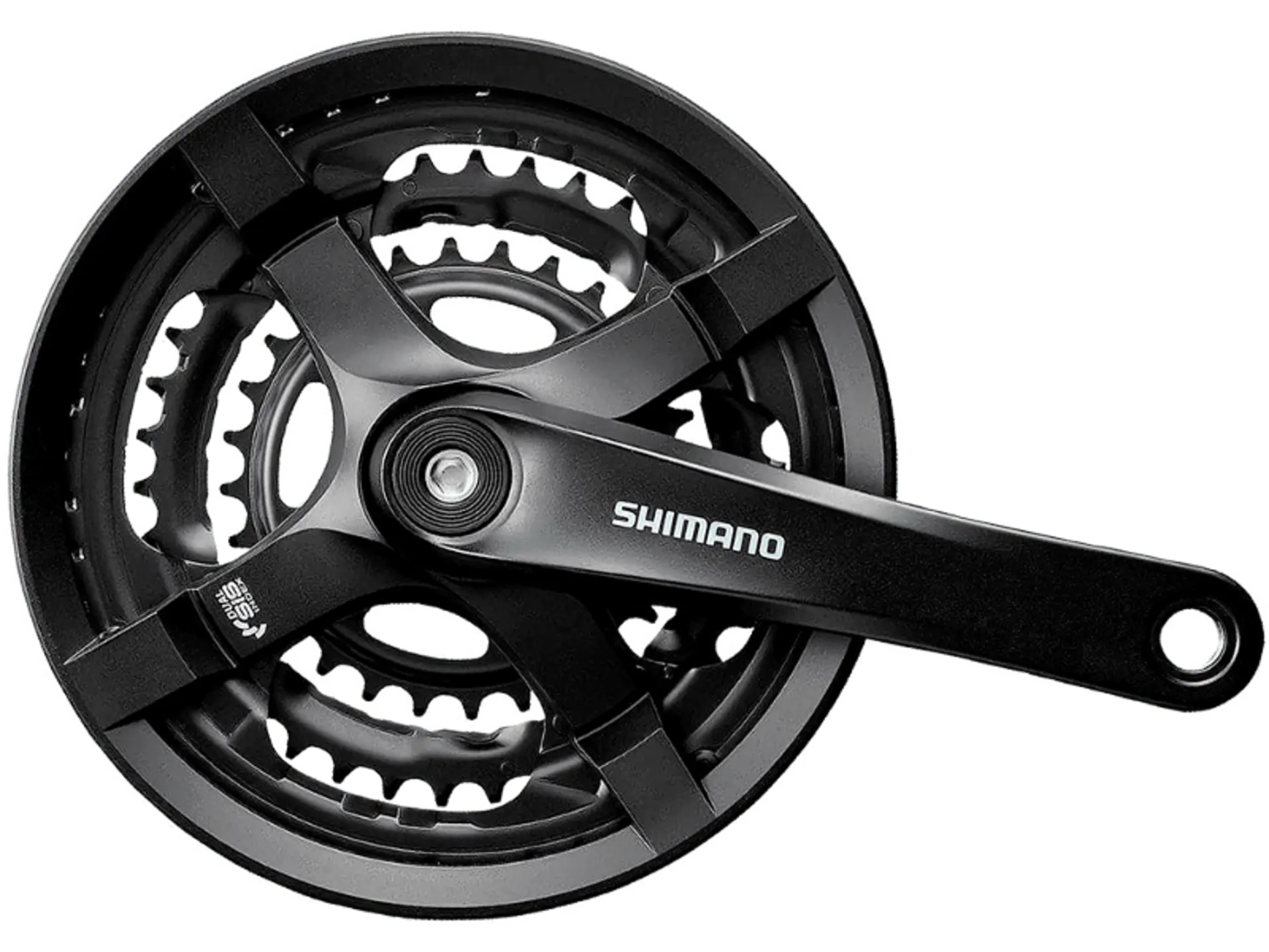 Shimano Tourney FC-TY501 Crankset - 170mm, 6/7/8-Speed, 42/34/24t, Square Taper JIS Black BIKEFACTORY Hawaii