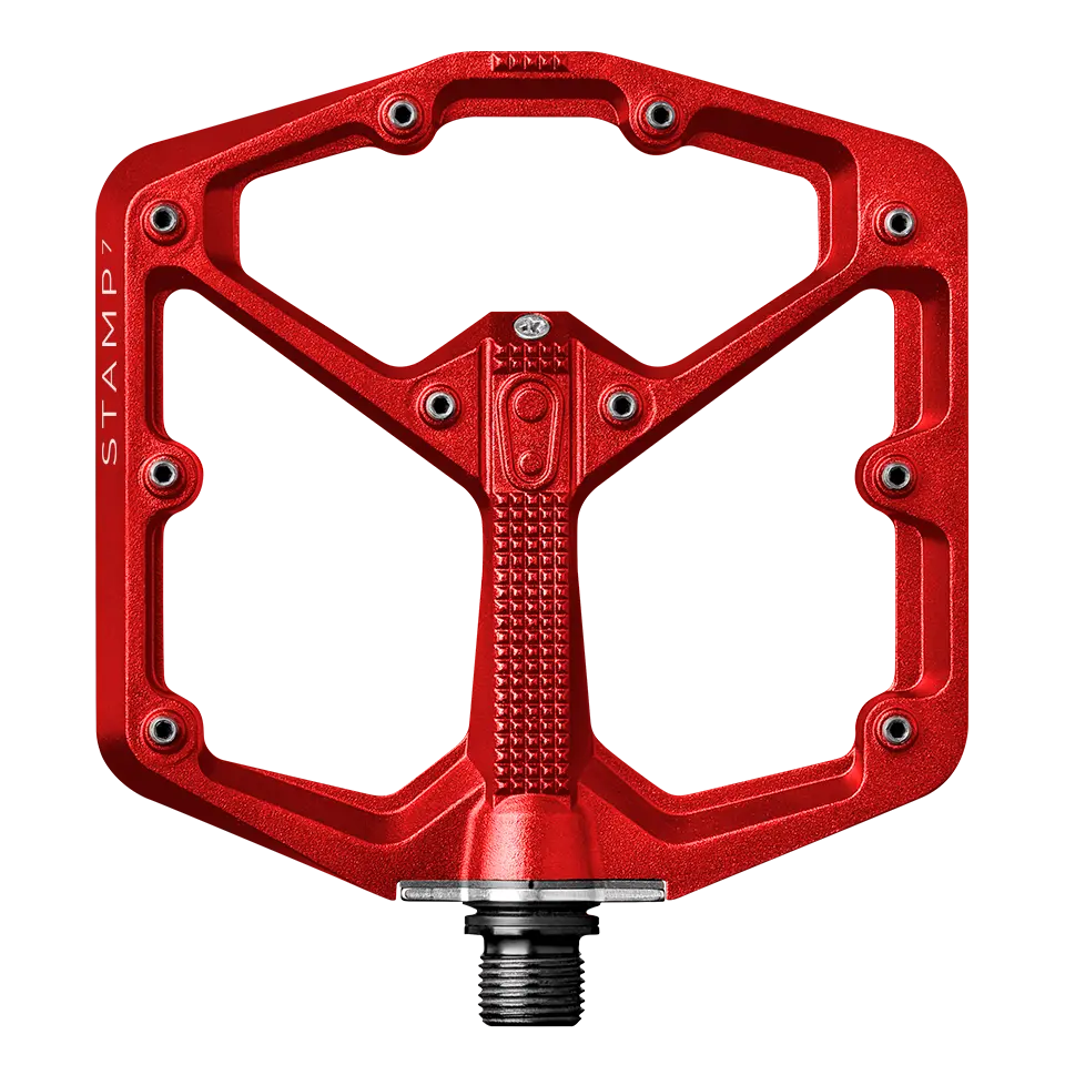 Crank Brothers Stamp 7 Pedals - Platform, Aluminum, 9/16", Red, Large Crank Brothers