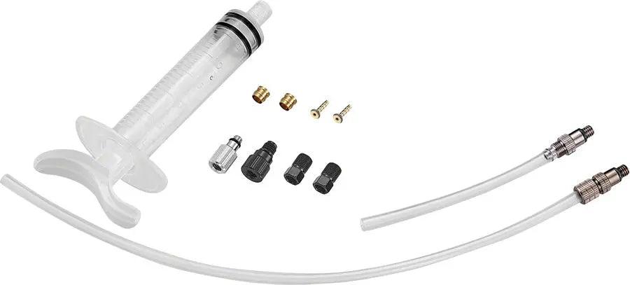 Tektro Basic Bleed Kit - Includes Syringe, Plastic Tubing, Hose Retainer, Compression Ferrules, Brass Inserts, and Inlet/Outl BIKEFACTORY Hawaii