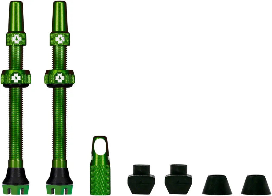 Muc-Off V2 Tubeless Valve Kit - Green, 44mm, Pair Muc-Off