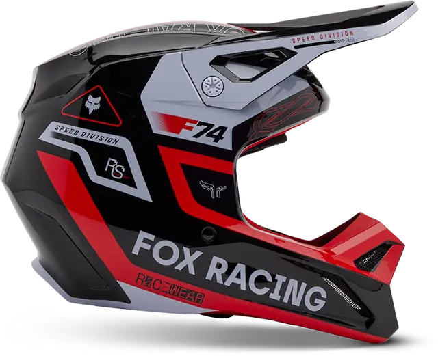 Fox Racing Fluorescent Red Youth V1 Race Spec Full Face Helmet Fox Racing