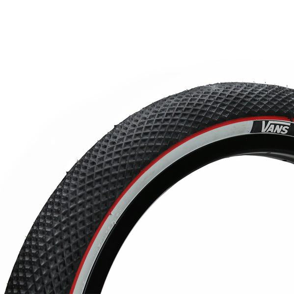 Cult Vans Juvenile 16" x 2.3" Tire Black w/White Sidewall & Red Stripe