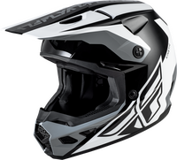 FLY RACING KINETIC CREST HELMET BLACK/WHITE/GREY 2X