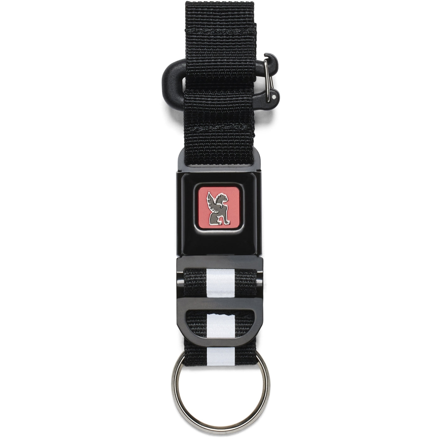 Chrome Mini Buckle Key Chain - Black/Black