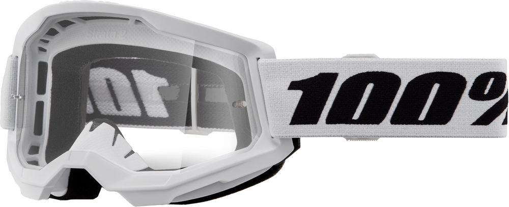 100% STRATA 2 GOGGLE WHITE CLEAR LENS
