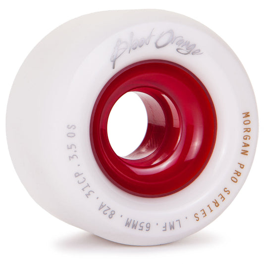 Blood Orange Morgan Pro Series 65mm-82A Wheels White w/ Red Core (4)