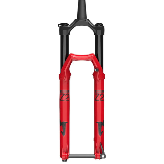 Marzocchi Bomber Z2 Suspension Fork: 29", 140mm, Rail Damper, 15 x 110mm, 44mm Offset, Gloss Red Marzocchi