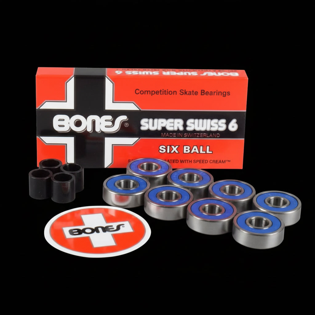 Bones Super Swiss 6 Skate Bearings 8-Pack Bones
