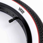 Cult Vans Juvenile 16" x 2.3" Tire Black w/White Sidewall & Red Stripe