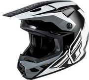 FLY RACING KINETIC CREST HELMET BLACK/WHITE/GREY MD