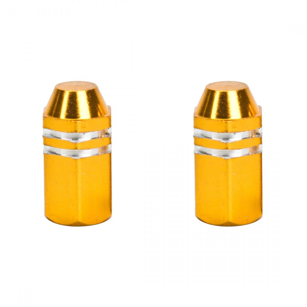 Trik Topz Finned Gold Valve Caps (1pr)