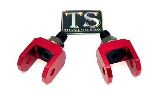Titanium Footpeg Bracket Connectors for E-moto/Surron - Solid Color Red