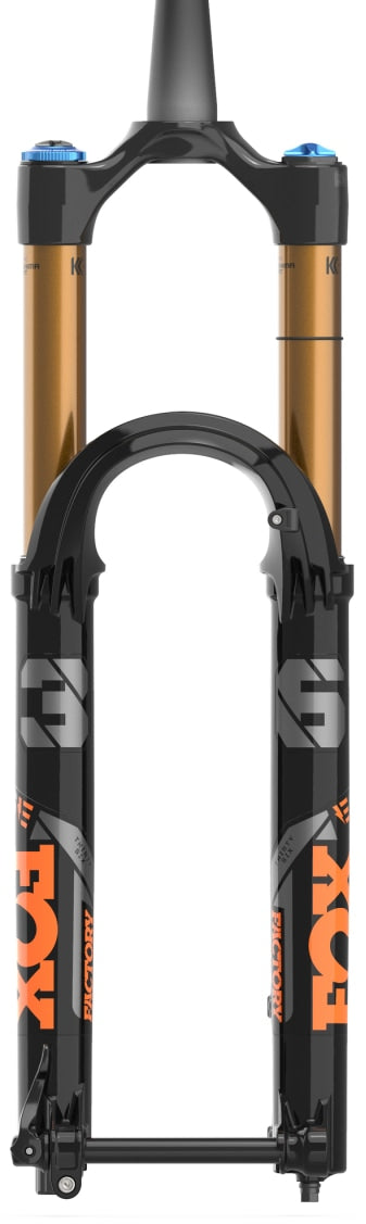 FOX 36 E-Optimized Factory Suspension Fork - 29", 160 mm, 15QR x 110 mm, 44mm Offset, Shiny Black, Orange Logo GRIP 2