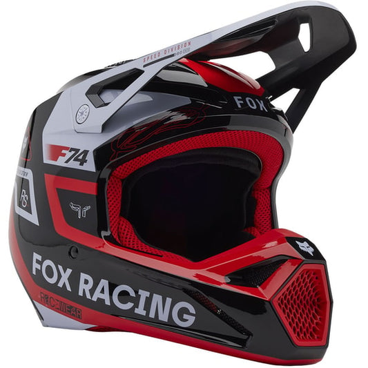 Fox Racing Fluorescent Red V1 Race Spec Full Face Helmet