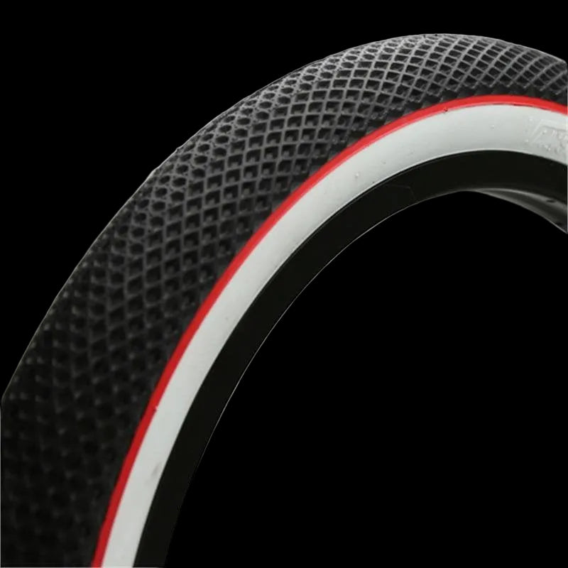 Cult Vans Juvenile 16" x 2.3" Tire Black w/White Sidewall & Red Stripe BIKEFACTORY HAWAII