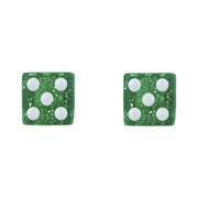 Trik Topz Dice Glitter Green Valve Caps (1pr)