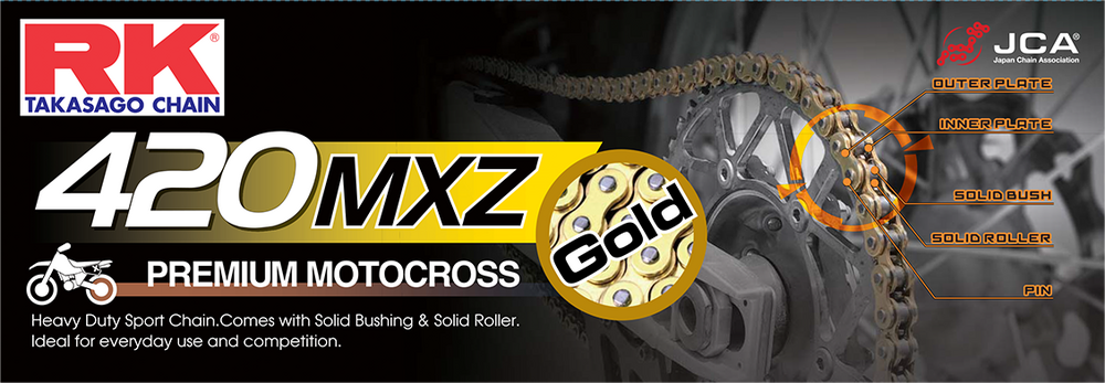 RK Takasago Chain GB420MXZ Gold 420 X 116