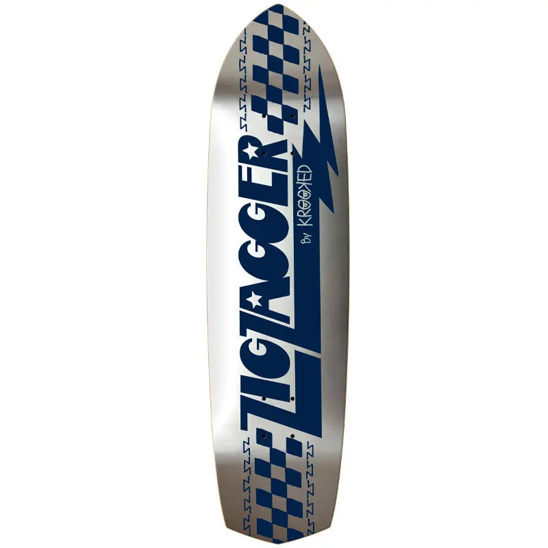 Krooked Zig Zagger Silver Foil 8.62"x32.25" Skateboard Deck BIKEFACTORY Hawaii