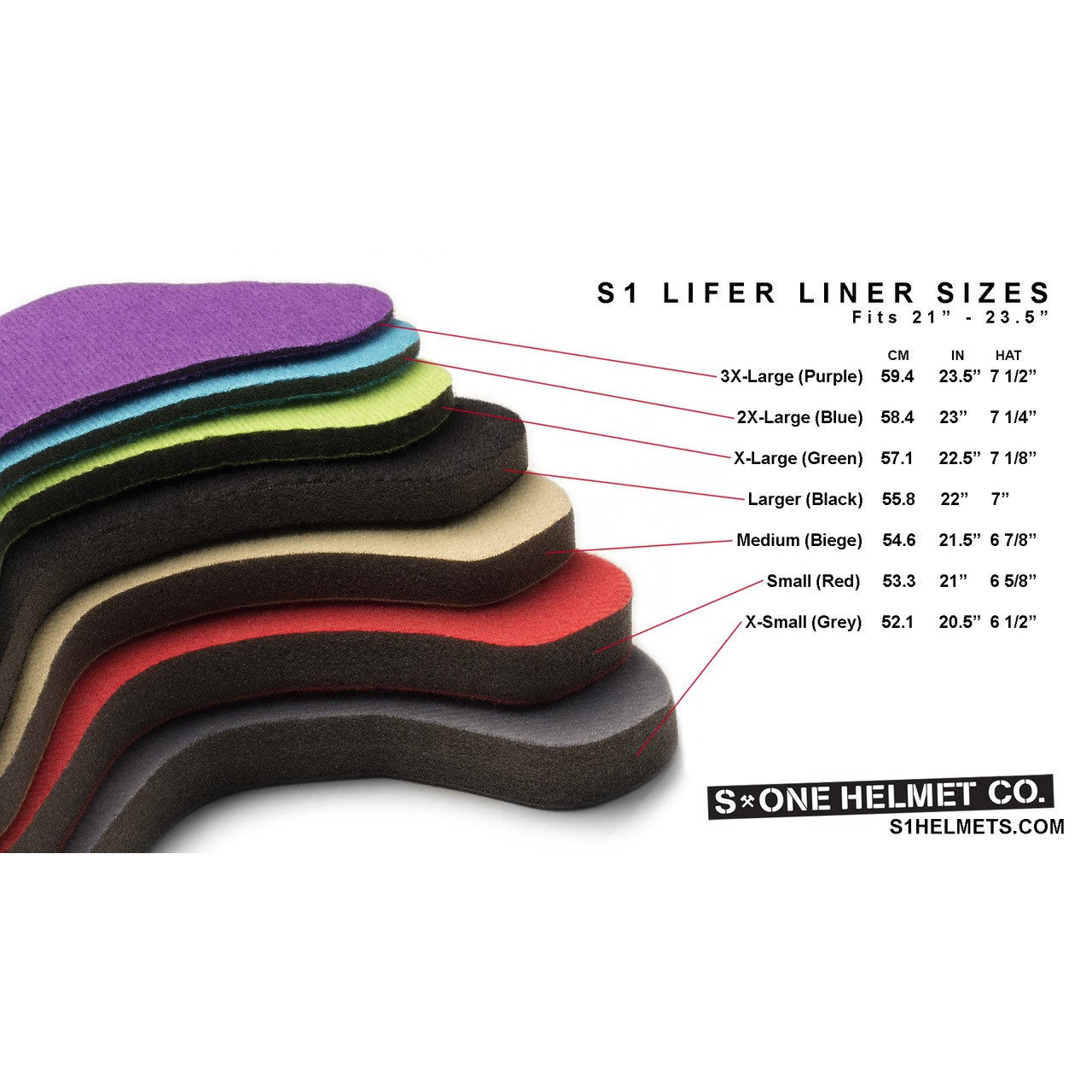 S1 Helmet Lifer Sizing Liners