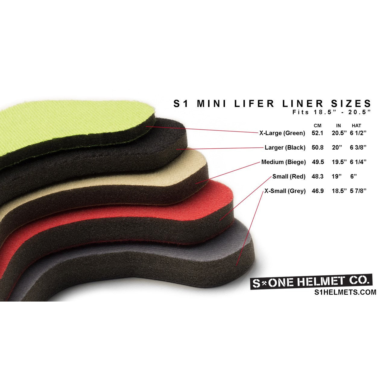 S1 Helmet Lifer Sizing Liners