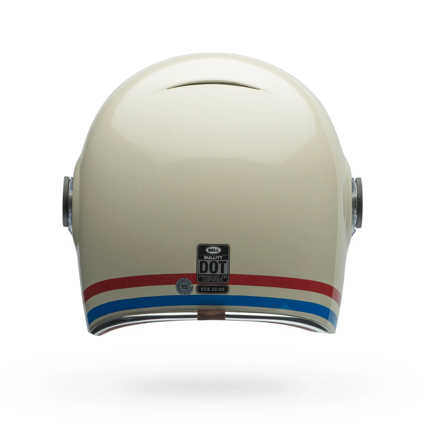 Bell Bullitt Full Face Helmet Stripes Gloss Pearl White/Oxblood/Blue Large