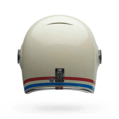 Bell Bullitt Full Face Helmet Stripes Gloss Pearl White/Oxblood/Blue Large