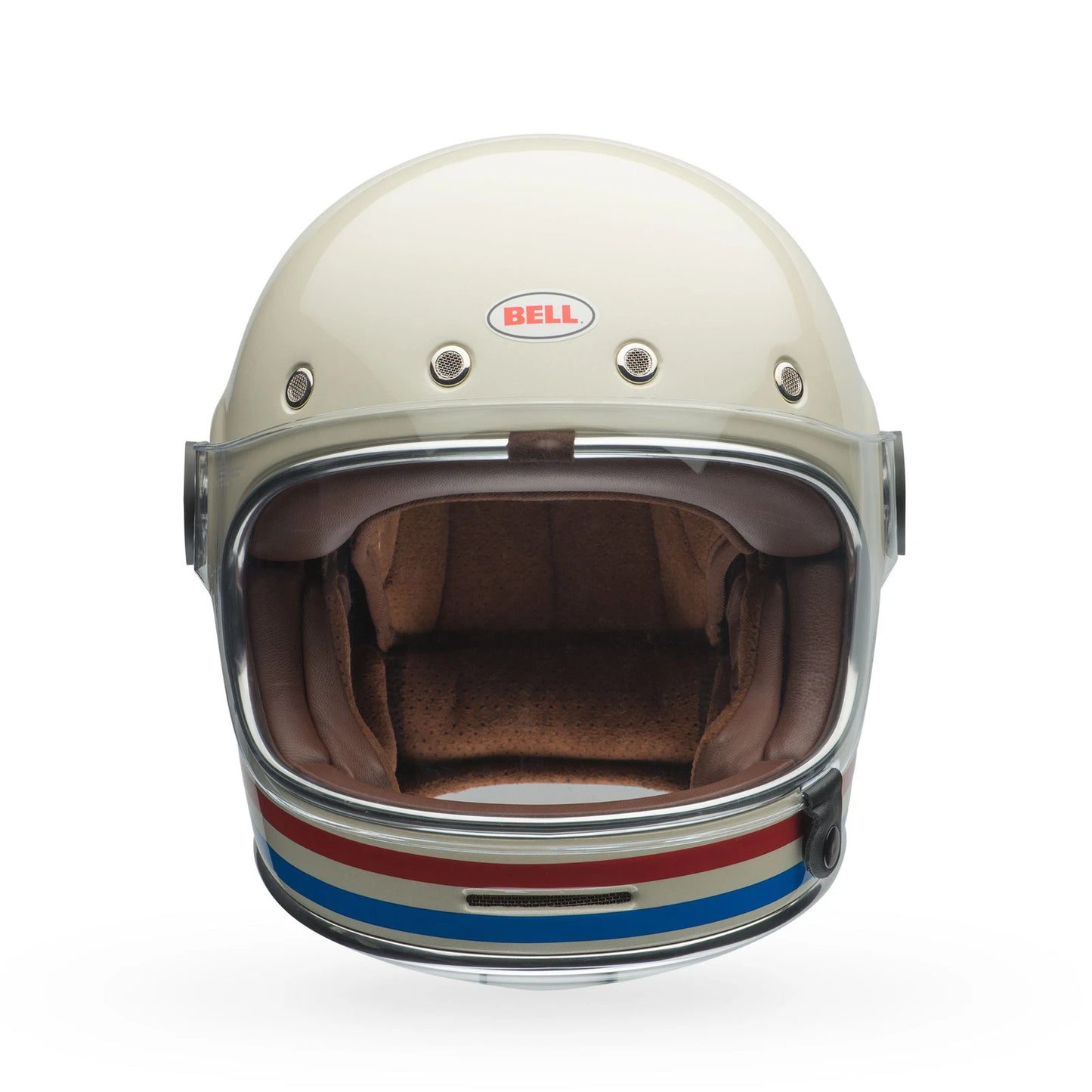 Bell Bullitt Full Face Helmet Stripes Gloss Pearl White/Oxblood/Blue Large