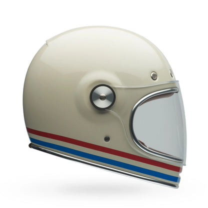 Bell Bullitt Full Face Helmet Stripes Gloss Pearl White/Oxblood/Blue Large