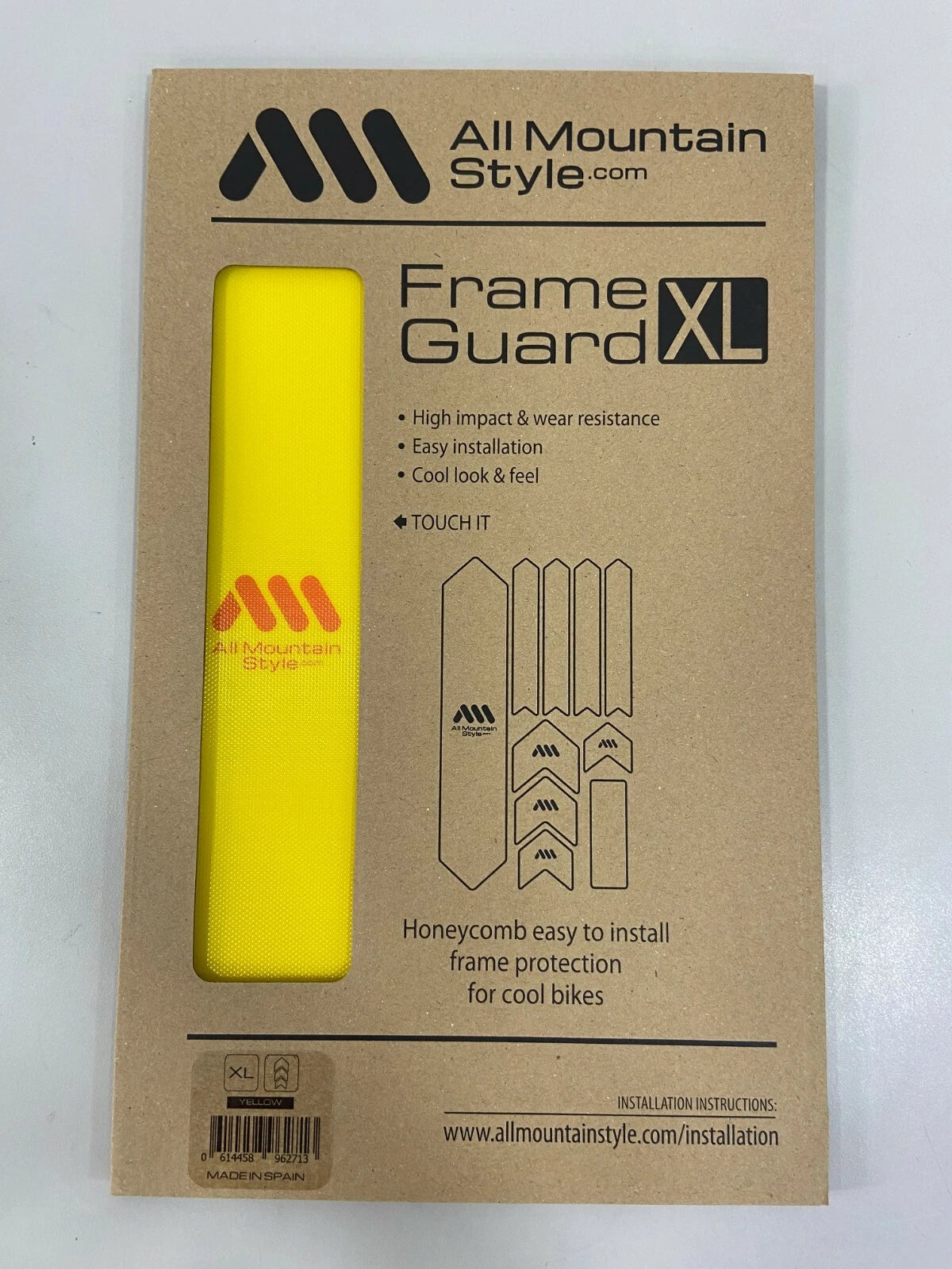 All Mountain Style Honeycomb Frame Guard XL Yellow All Mountain Style