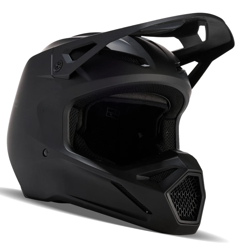 Fox Racing V1 Solid MX Offroad Helmet Matte Black XS