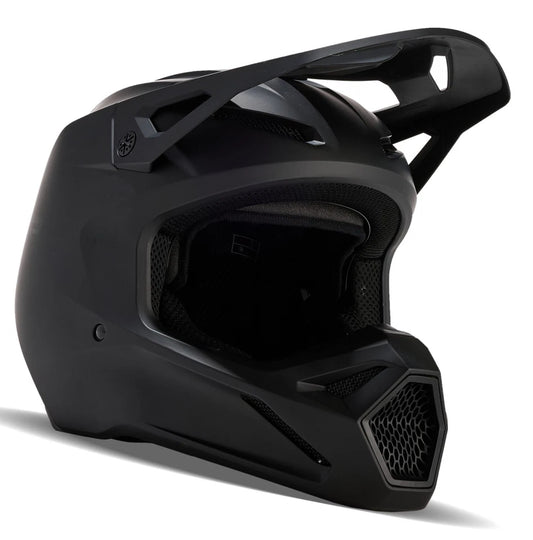 Fox Racing V1 Solid MX Offroad Helmet Matte Black XS