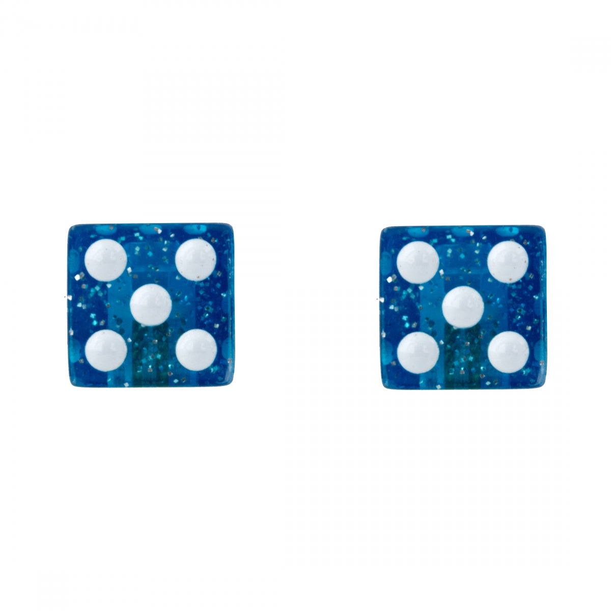 Trik Topz Dice Glitter Blue Valve Caps (1pr)