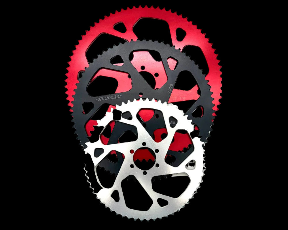 Burromax Sprocket, 80T 7075 Aluminum #35 Chain, 48mm BC- 37.1mm ID, Black Anodized Burromax