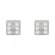 Trik Topz Dice Glitter Silver Valve Caps (1pr)