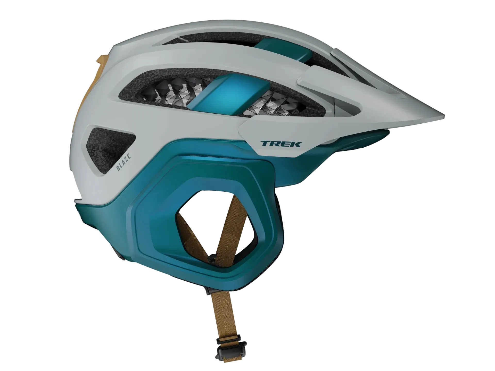 Trek Blaze WaveCel Mountain Bike Helmet - Gravel/Dark Aquatic (M)