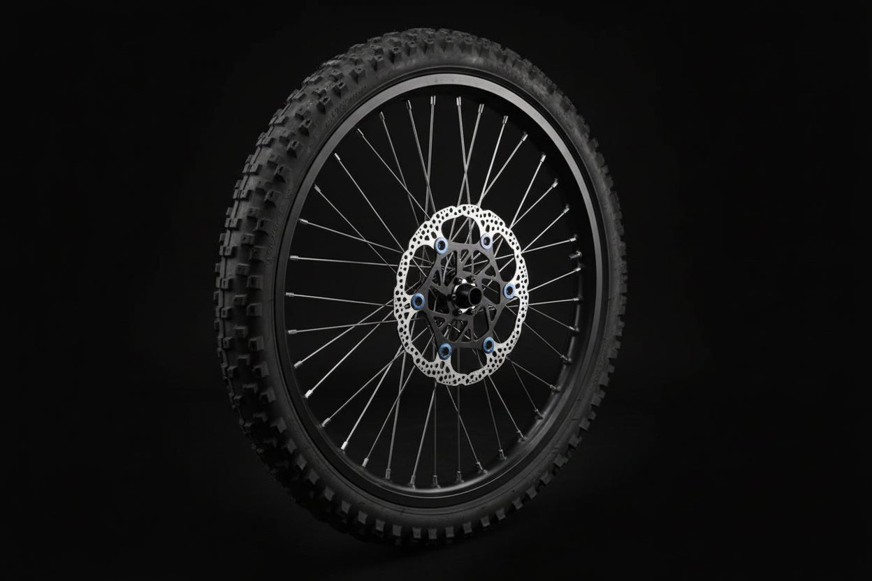 Warp 9 Rear Surron / Segway 220mm x 2.3mm w/ Blue Buttons Floating Rotor. Fits Warp 9 Front and Rear Hubs and OEM Front Only @105 2-10c