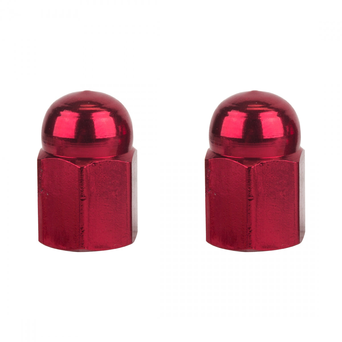 Trik Topz Hex Dome Red Valve Caps (1pr)