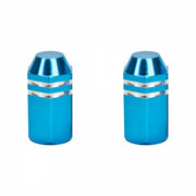 Trik Topz Finned Blue Valve Caps (1pr)