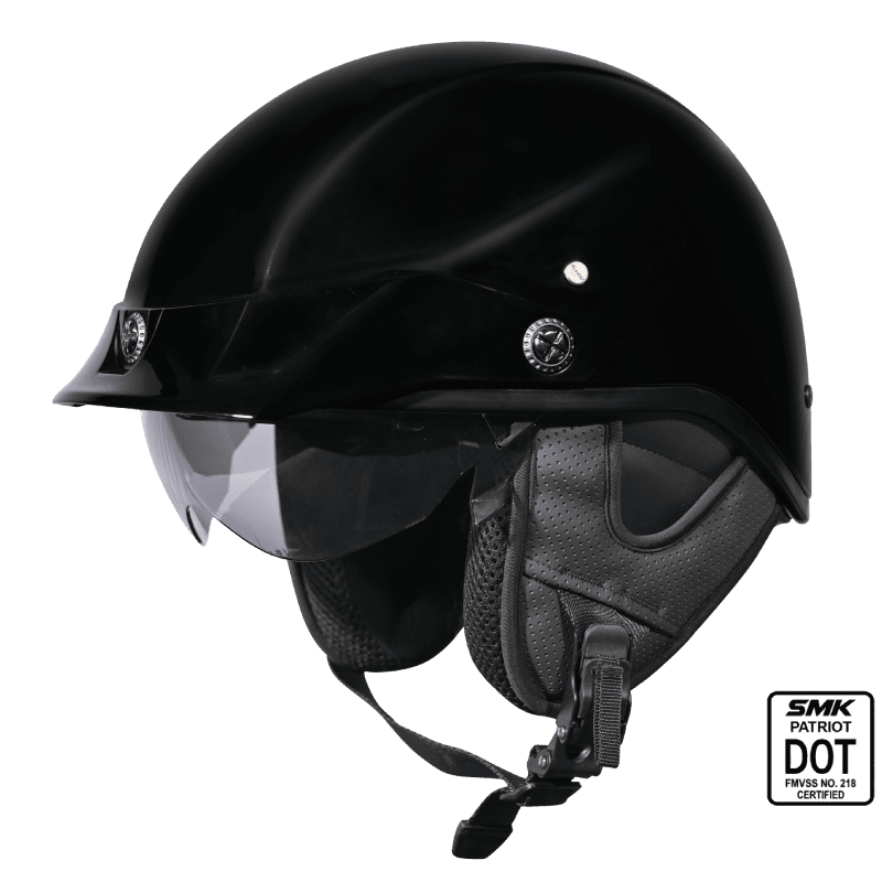 SMK Patriot Half Helmet Gloss Black  X LG